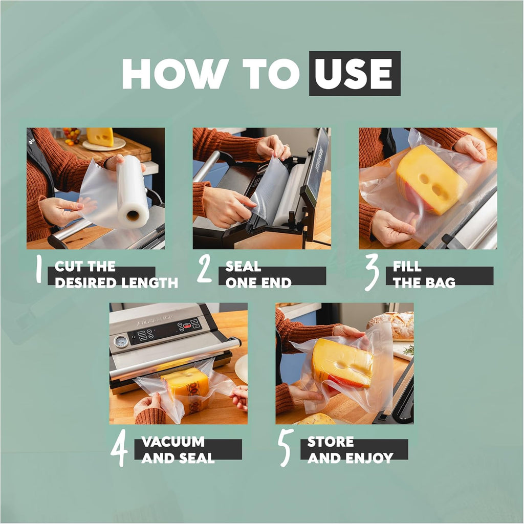 Avid Armor Vacuum Seal Rolls, Vac Seal Bags for Food Storage, Meal Saver Freezer Vacuum Sealer Bags, Sous Vide Bags Vacuum Sealer, Non-Bpa Vacuum Sealer Bags, 8 Inches by 50 Feet, Pack of 2