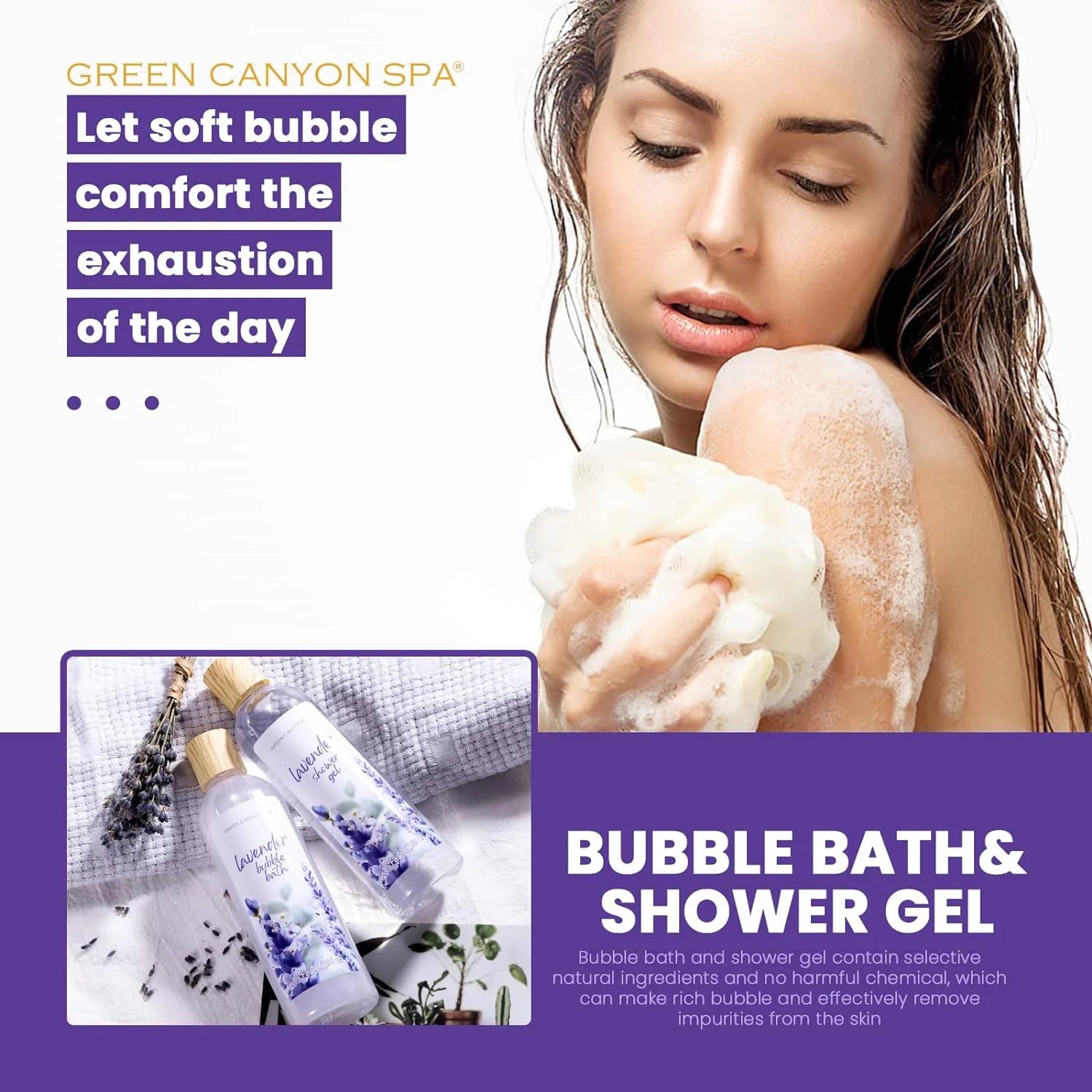 Bath Gift Sets for Women, 11Pcs Lavender Spa Baskets Gift Kits, Relaxing Valentines Day Birthday Gifts for Mom Her