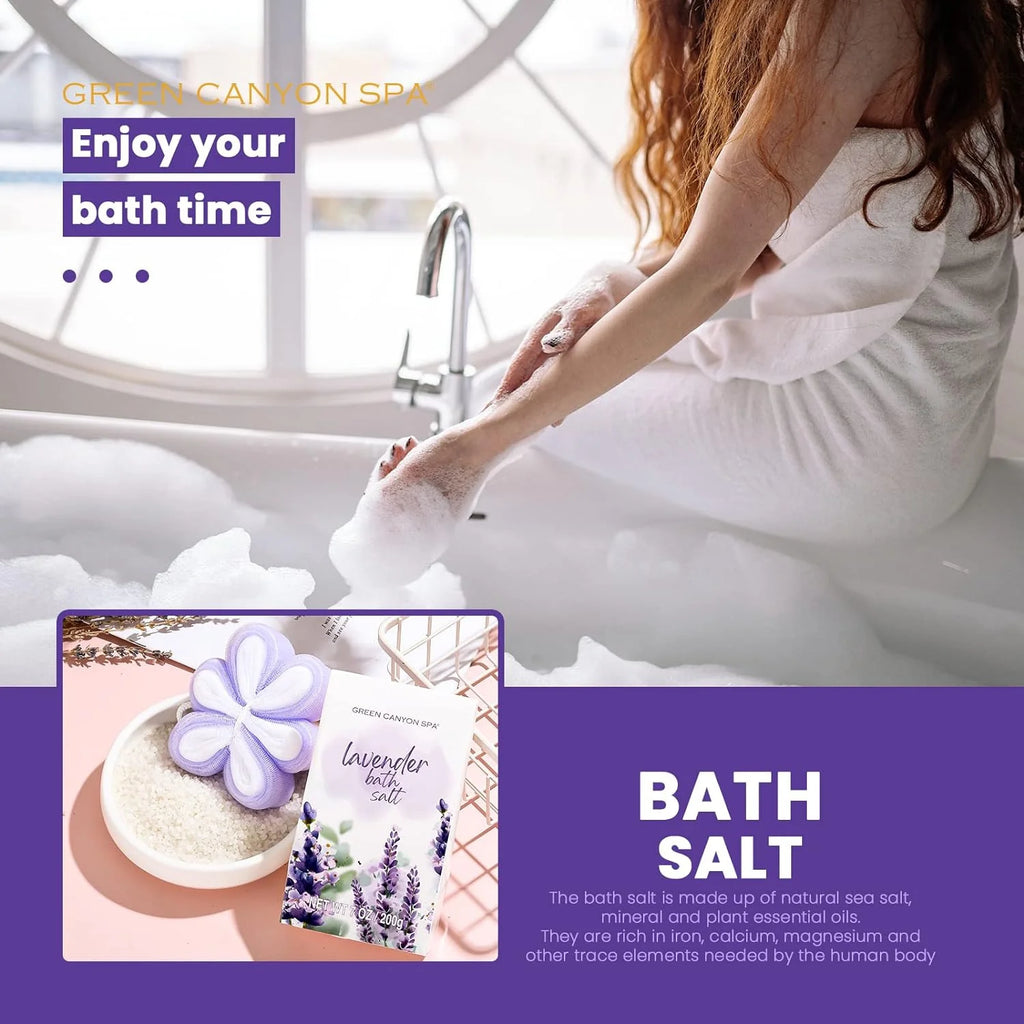 Bath Gift Sets for Women, 11Pcs Lavender Spa Baskets Gift Kits, Relaxing Valentines Day Birthday Gifts for Mom Her